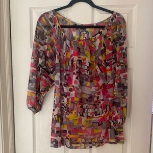 Multicolor Abstract Women's Top